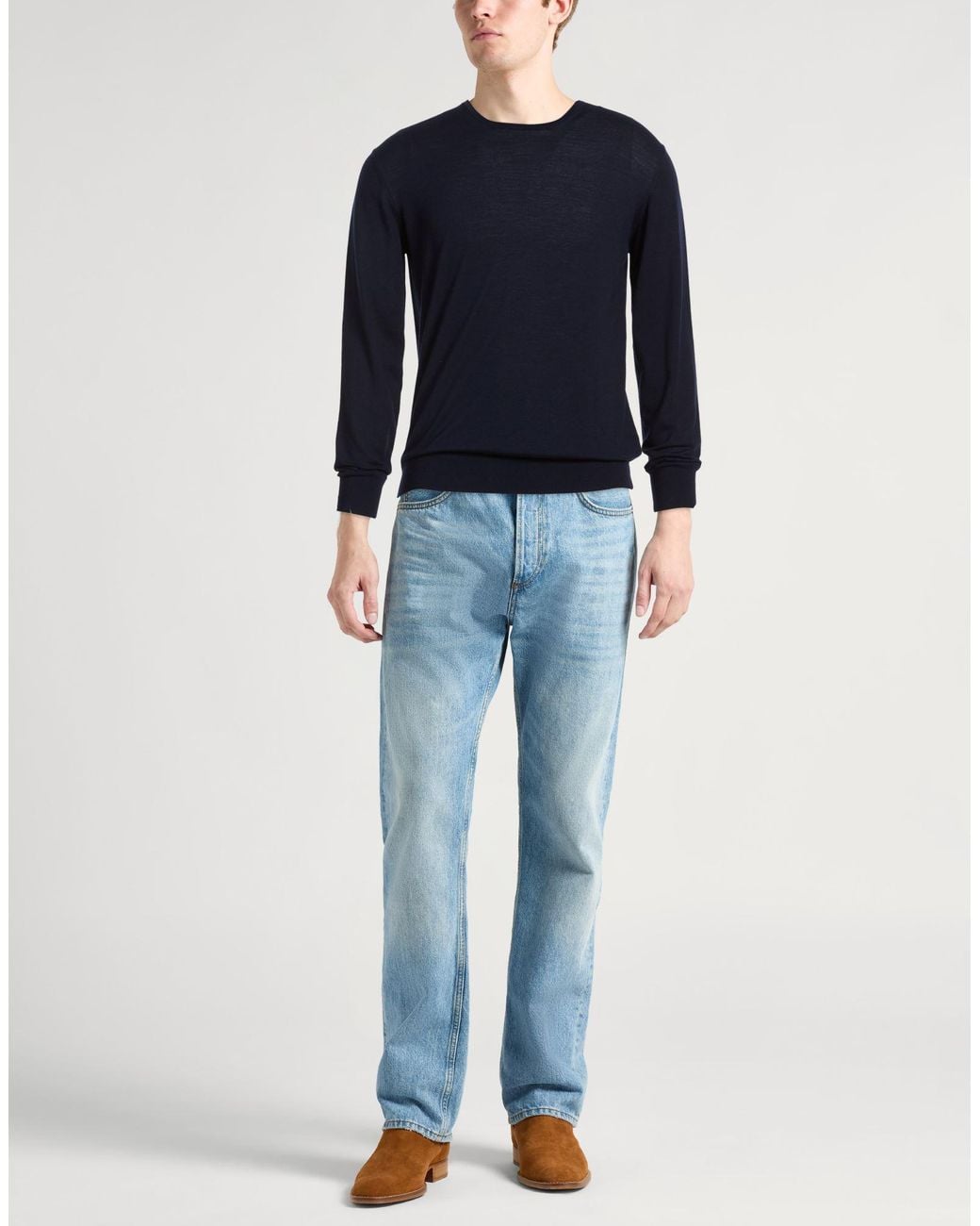 Roberto Collina Blue Midnight Sweater Merino Wool for men