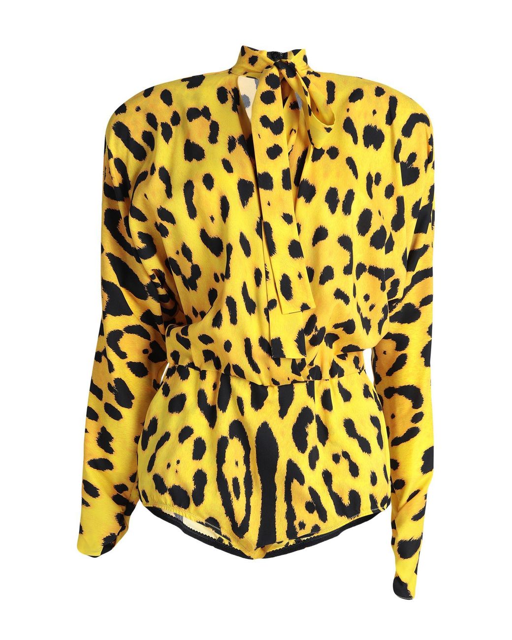 Dolce & Gabbana Yellow Bodysuit Silk, Elastane, Polyester