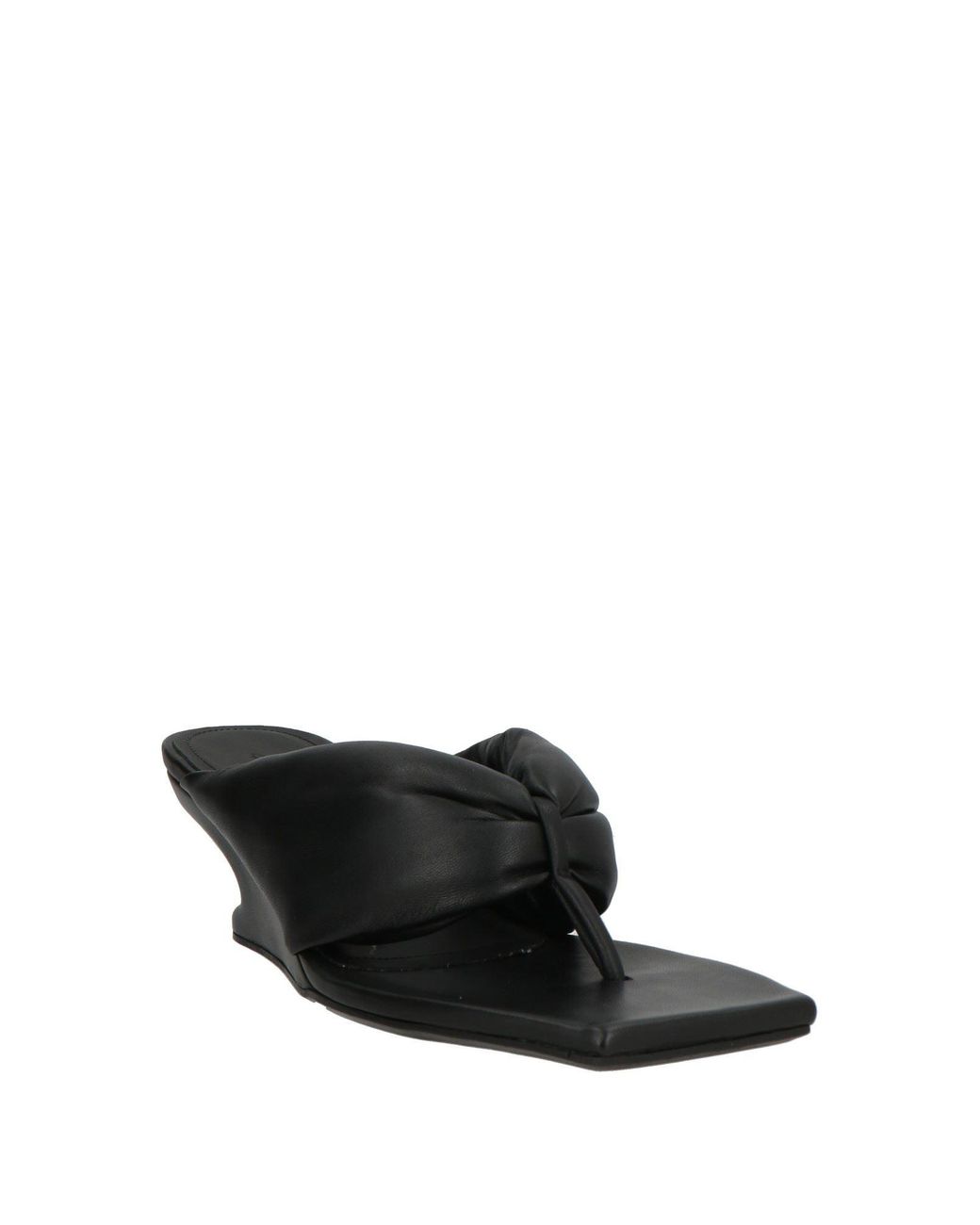 Rick Owens Black Thong Sandal Leather