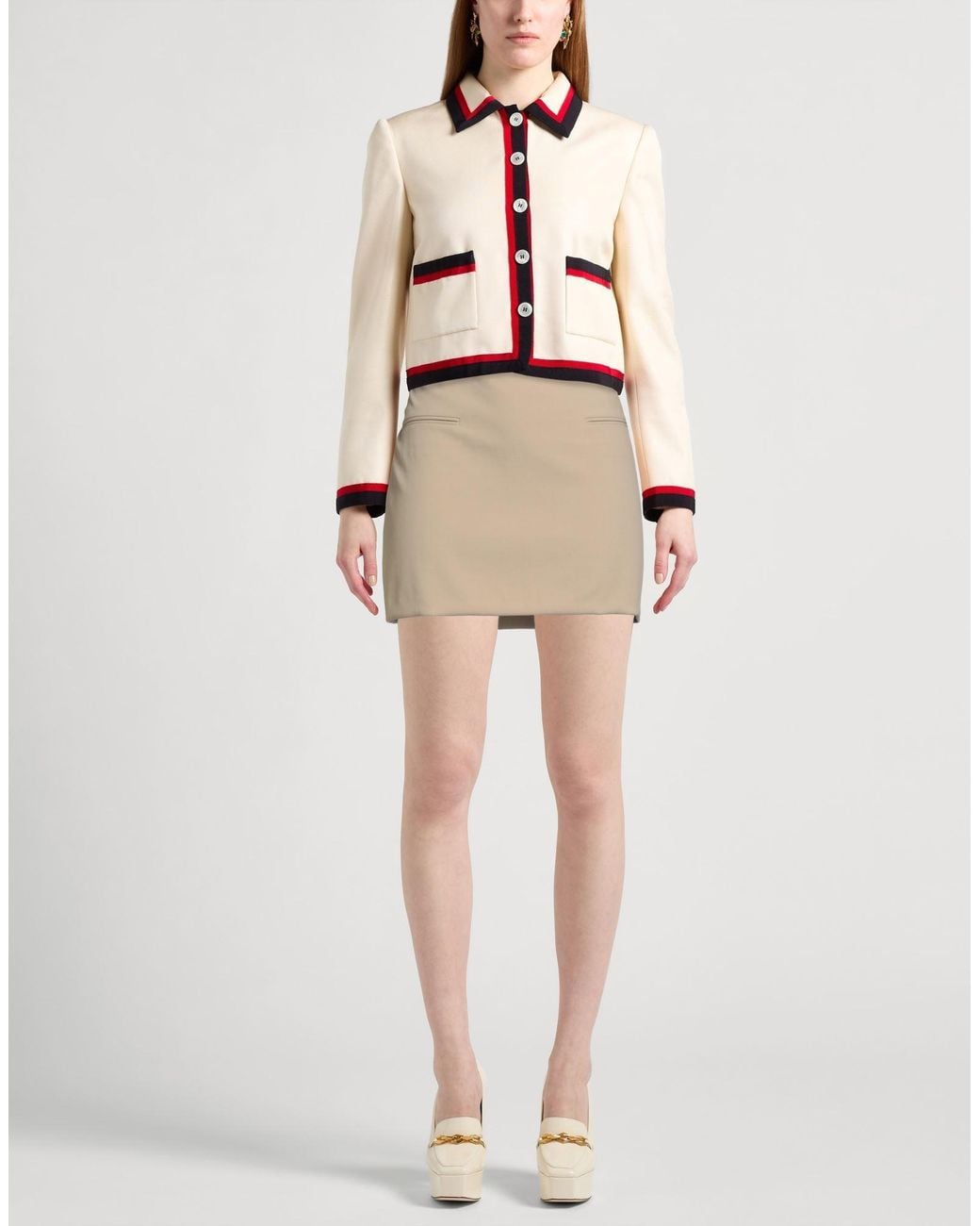 Ferragamo Natural Mini Skirt Virgin Wool