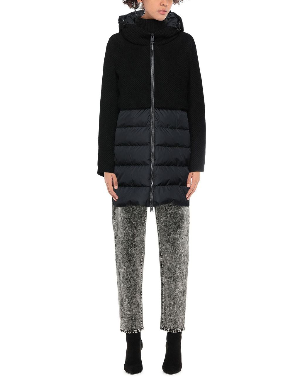 Herno Black Puffer Polyamide, Polyurethane, Wool