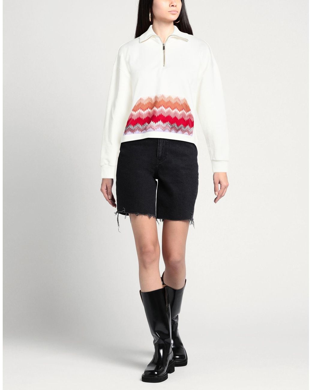 Missoni White Sweatshirt Cotton, Wool, Viscose