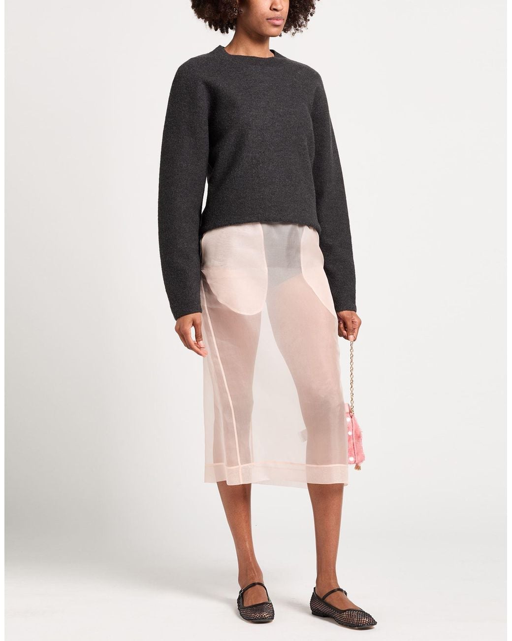 Simone Rocha White Midi Skirt Silk