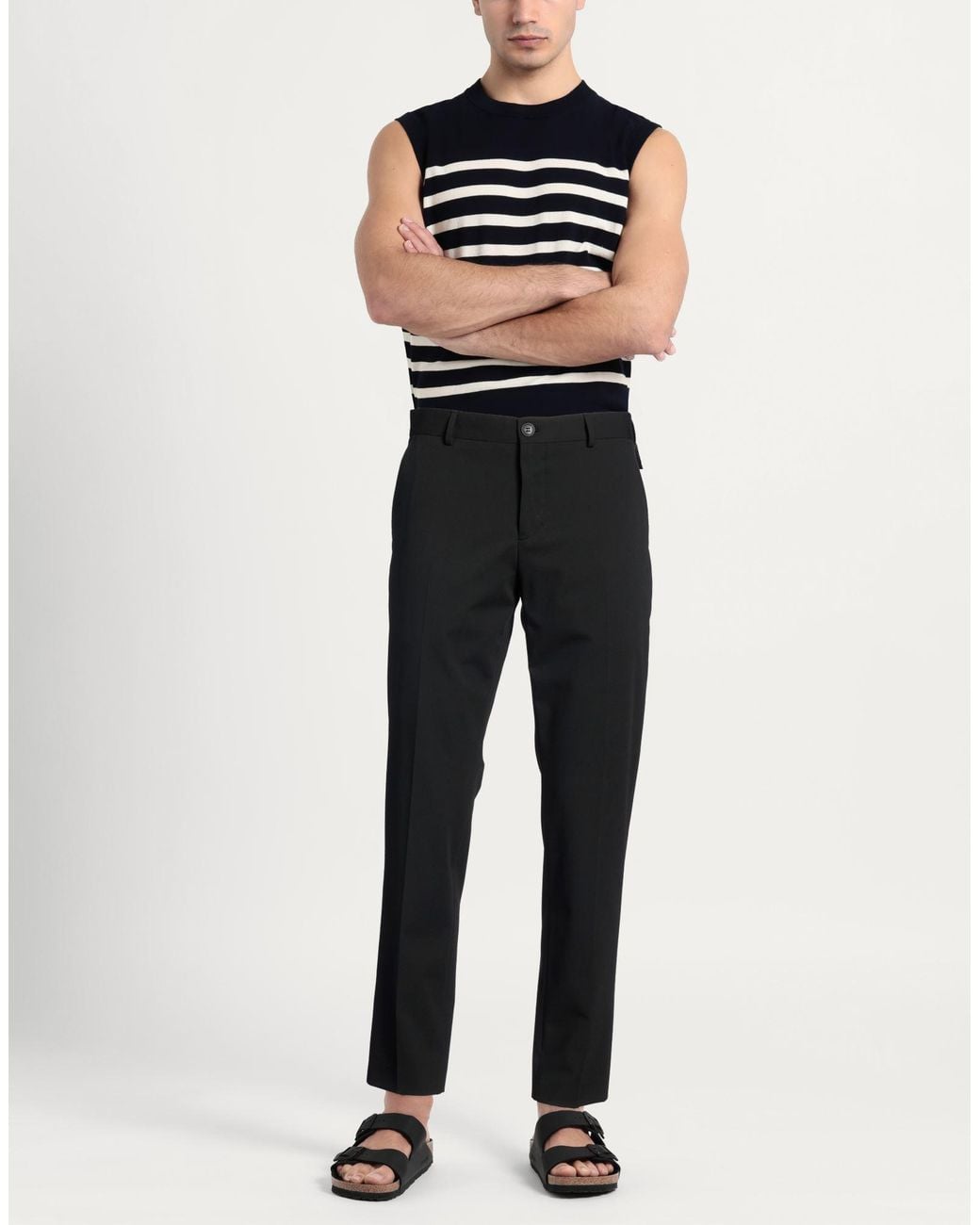 SELECTED Black Pants Recycled Polyester, Viscose, Elastane for men