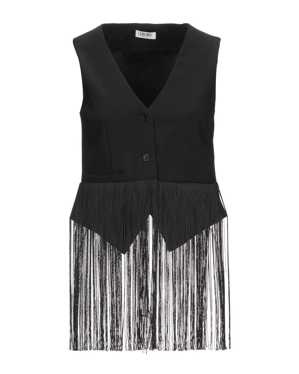 Liu Jo Black Tailored Vest Polyester, Acetate