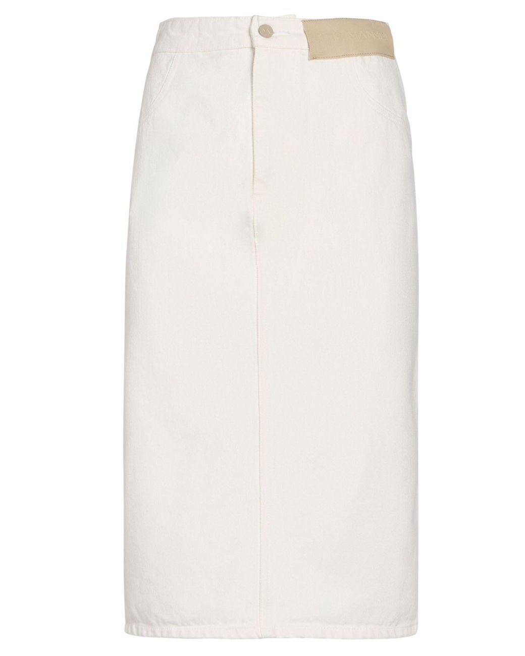 The Mannei White Denim Skirts