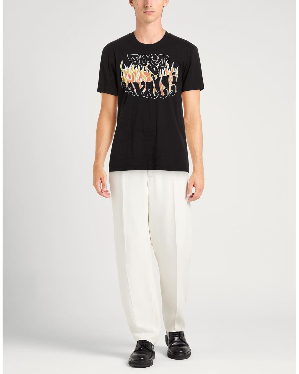 Just Cavalli Black T-Shirt Cotton for men