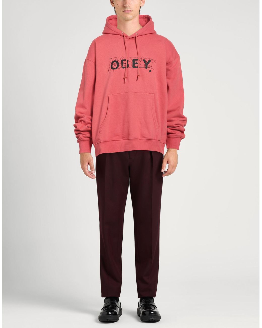 Obey Red Sweatshirt Cotton, Polyester for men