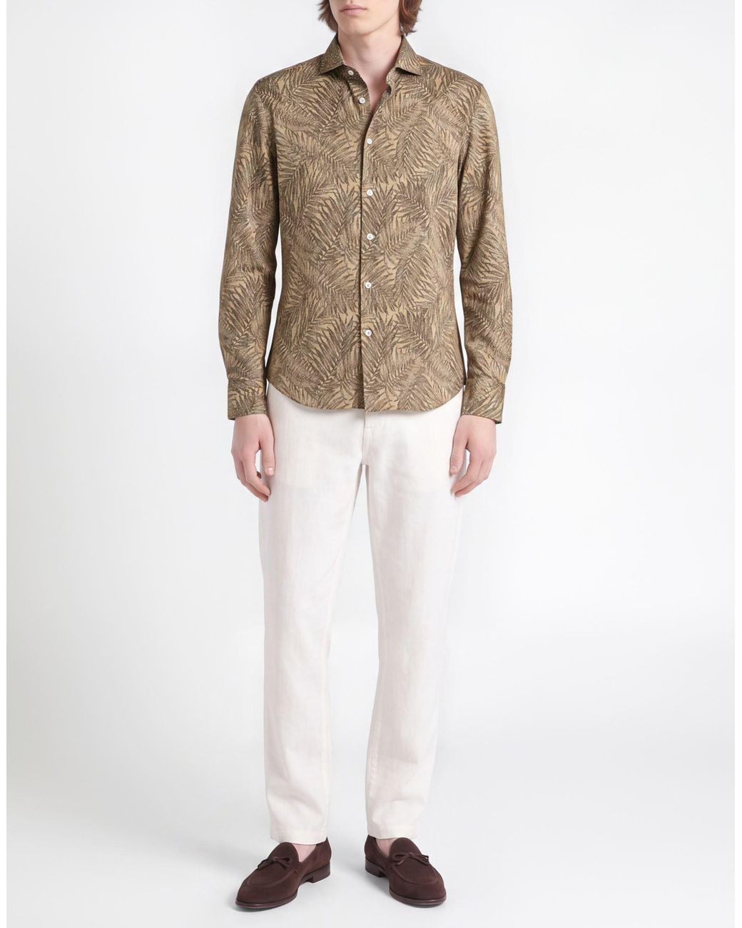Xacus Brown Ivory Shirt Cotton for men