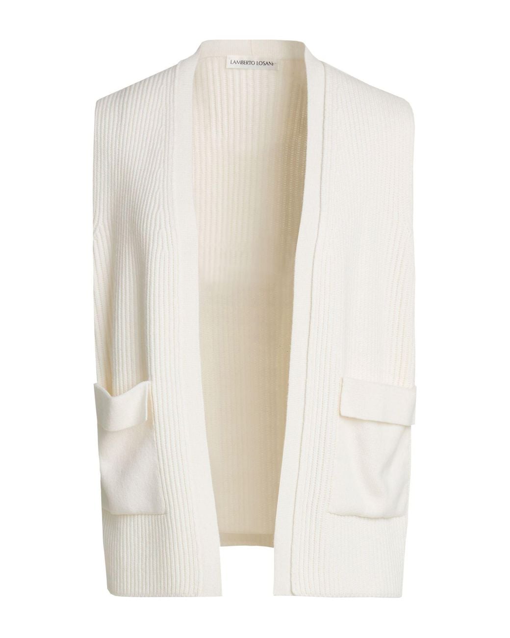 Lamberto Losani White Ivory Cardigan Cashmere
