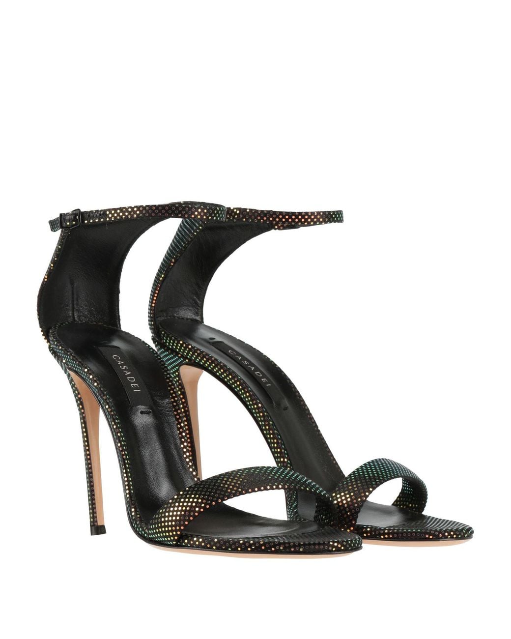 Casadei Black Sandals Textile Fibers
