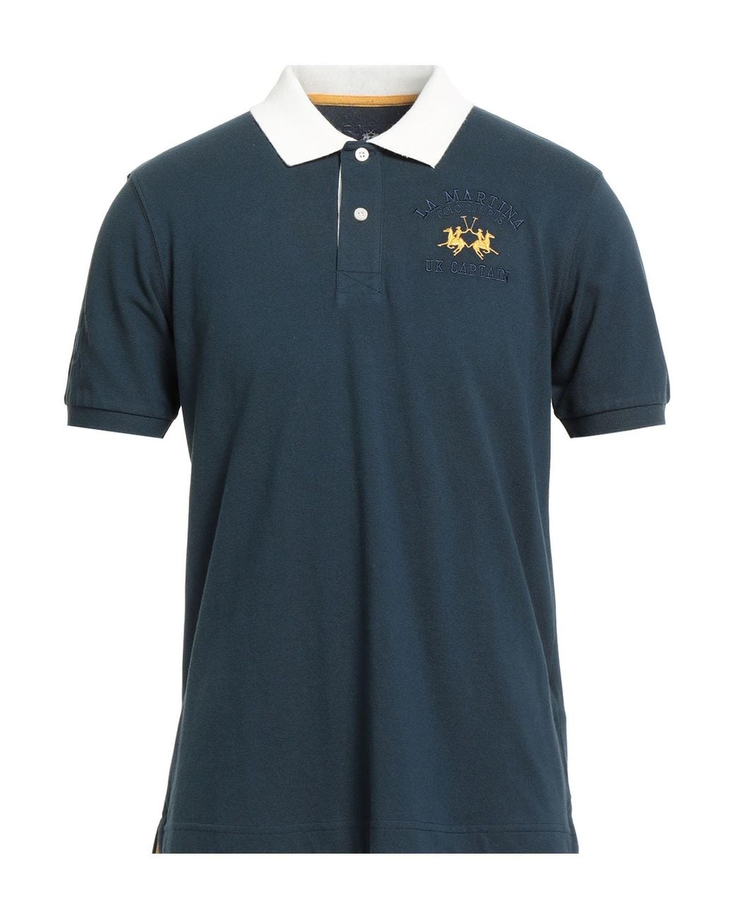 La Martina Blue Polo Shirt Cotton for men