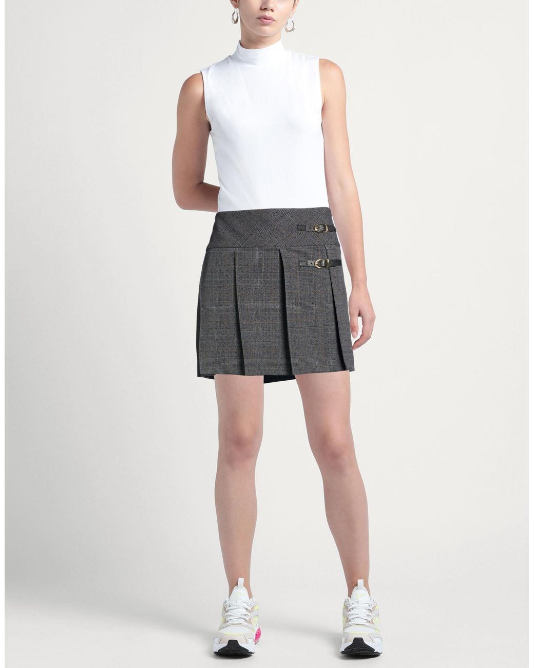Sandro Gray Mini Skirt Polyester, Viscose, Elastane