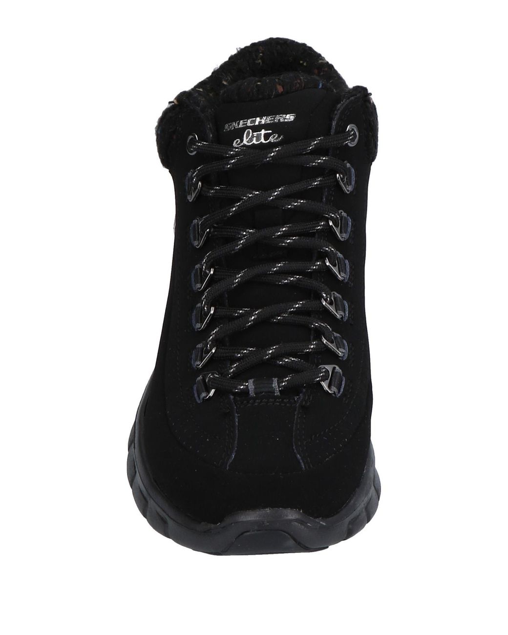 Skechers Leather High-tops & Sneakers in Black | Lyst