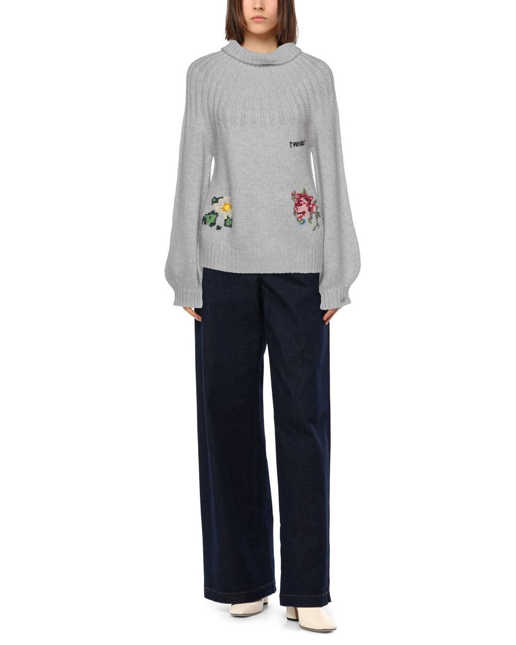Twinset Gray Turtleneck