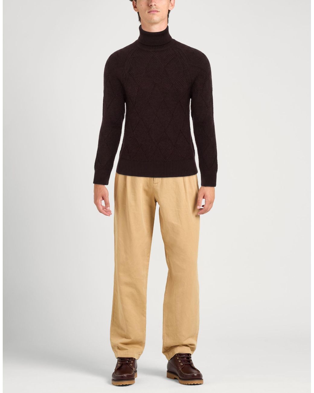 Alpha Studio Brown Turtleneck for men