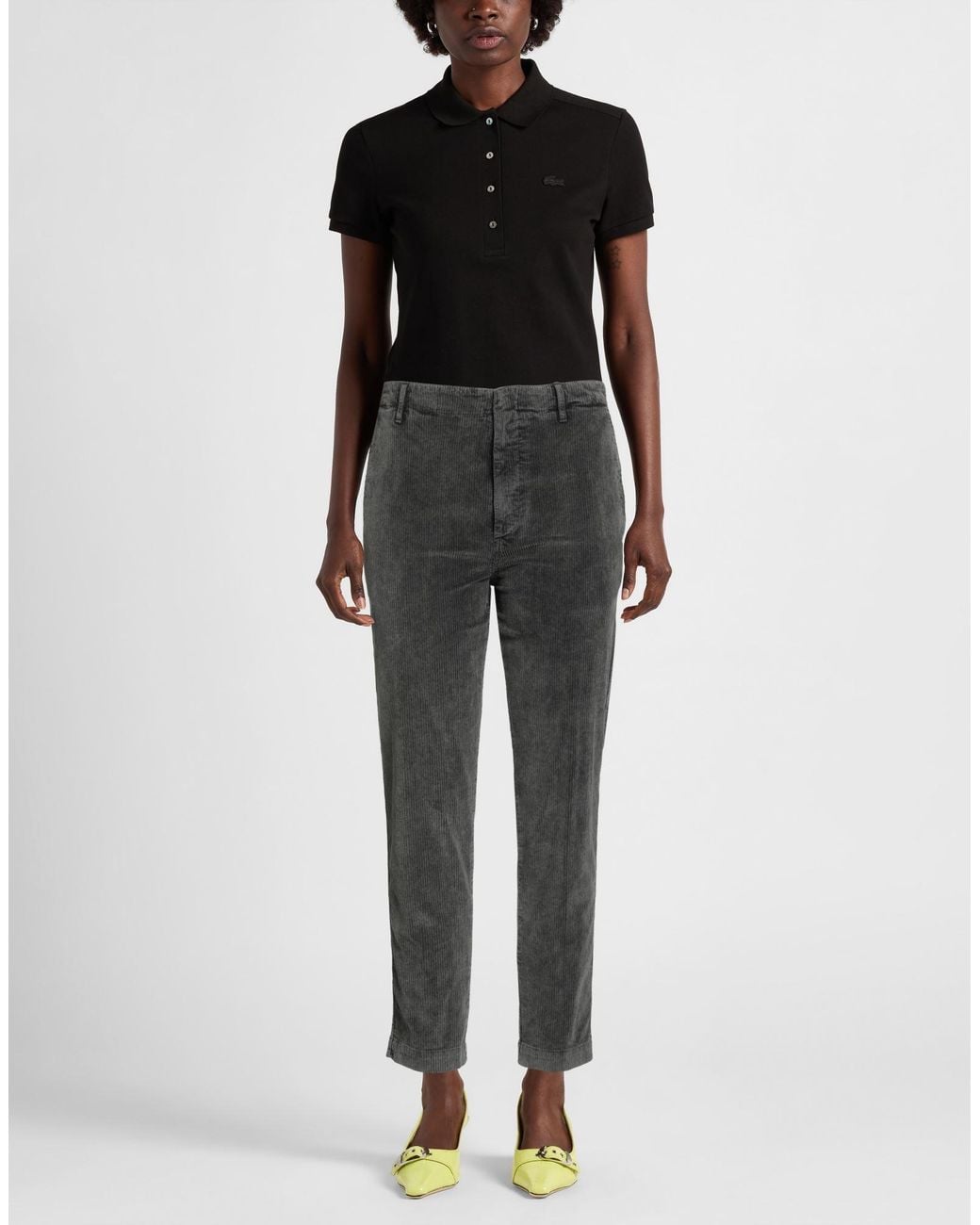 Dondup Gray Lead Pants Cotton, Elastane