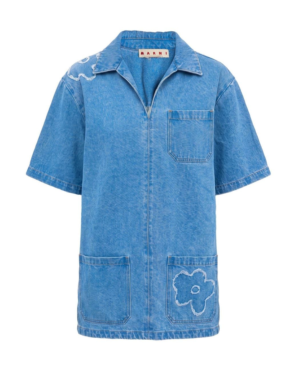 Marni Blue Mini Dress Cotton