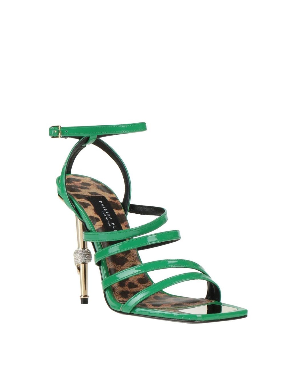 Philipp Plein Green Sandals Leather