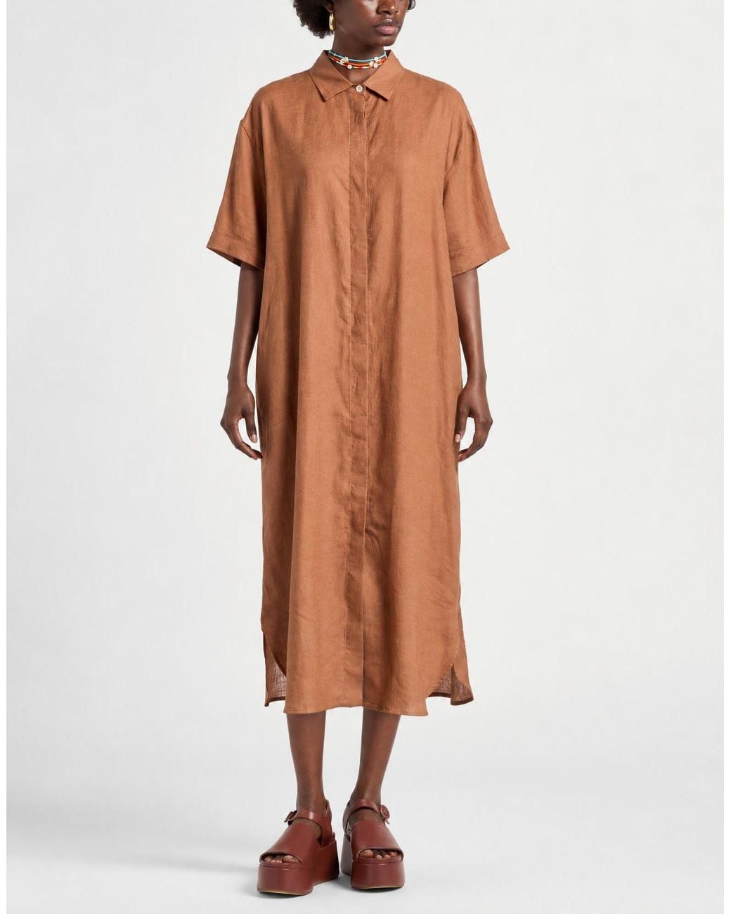 Gran Sasso Brown Midi Dress