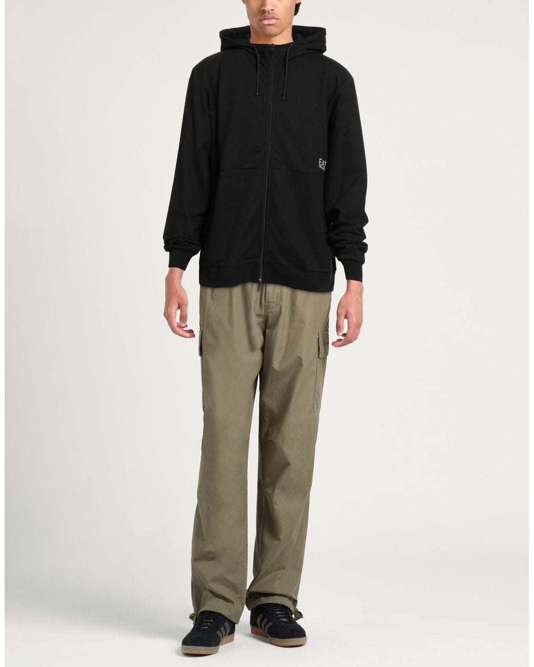EA7 Black Sweatshirt Cotton for men