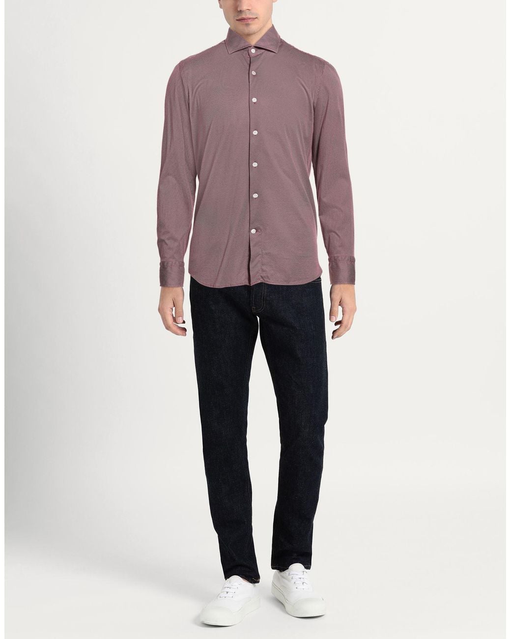 Sonrisa Purple Burgundy Shirt Cotton for men