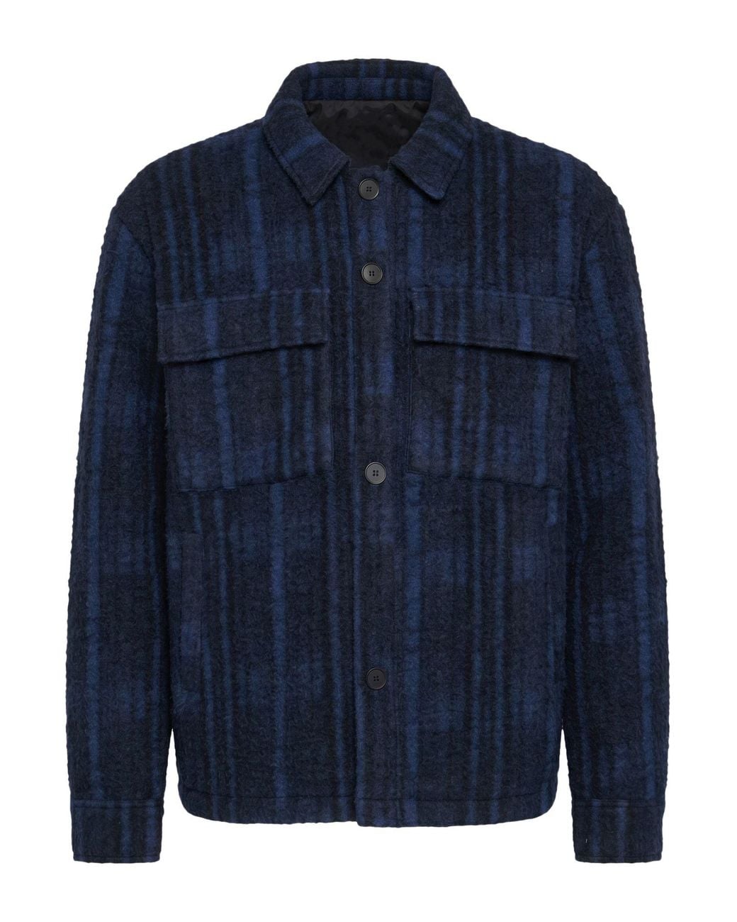 FAMILY FIRST Blue Jacket Wool, Polyester for men