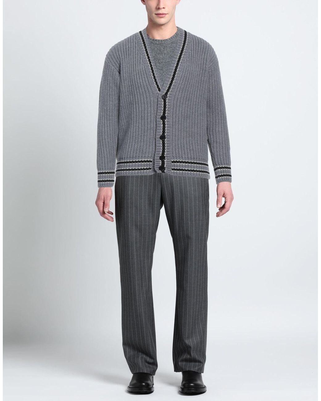 MSGM Gray Cardigan Virgin Wool, Acrylic for men