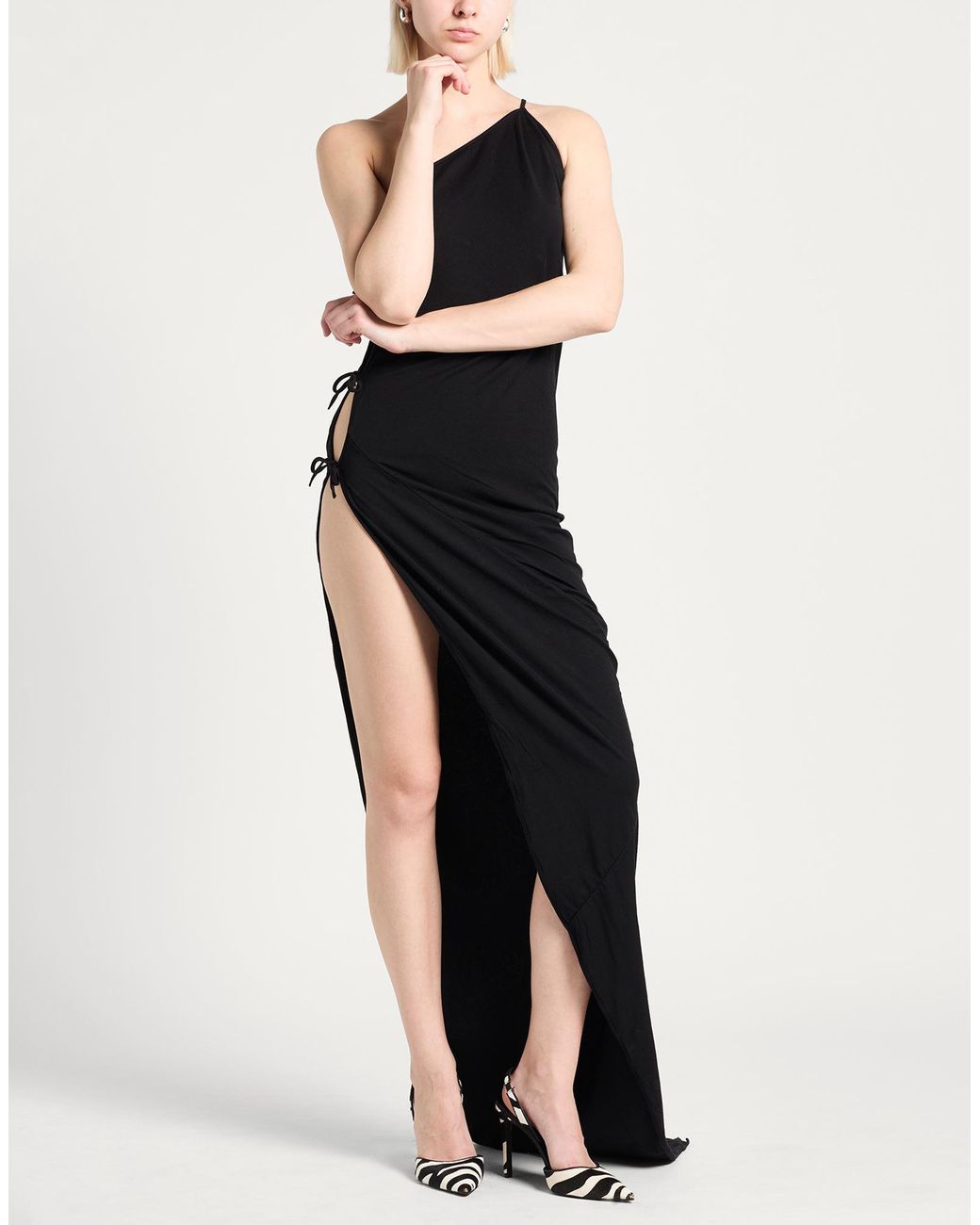 Rick Owens Black Maxi Dress Cotton