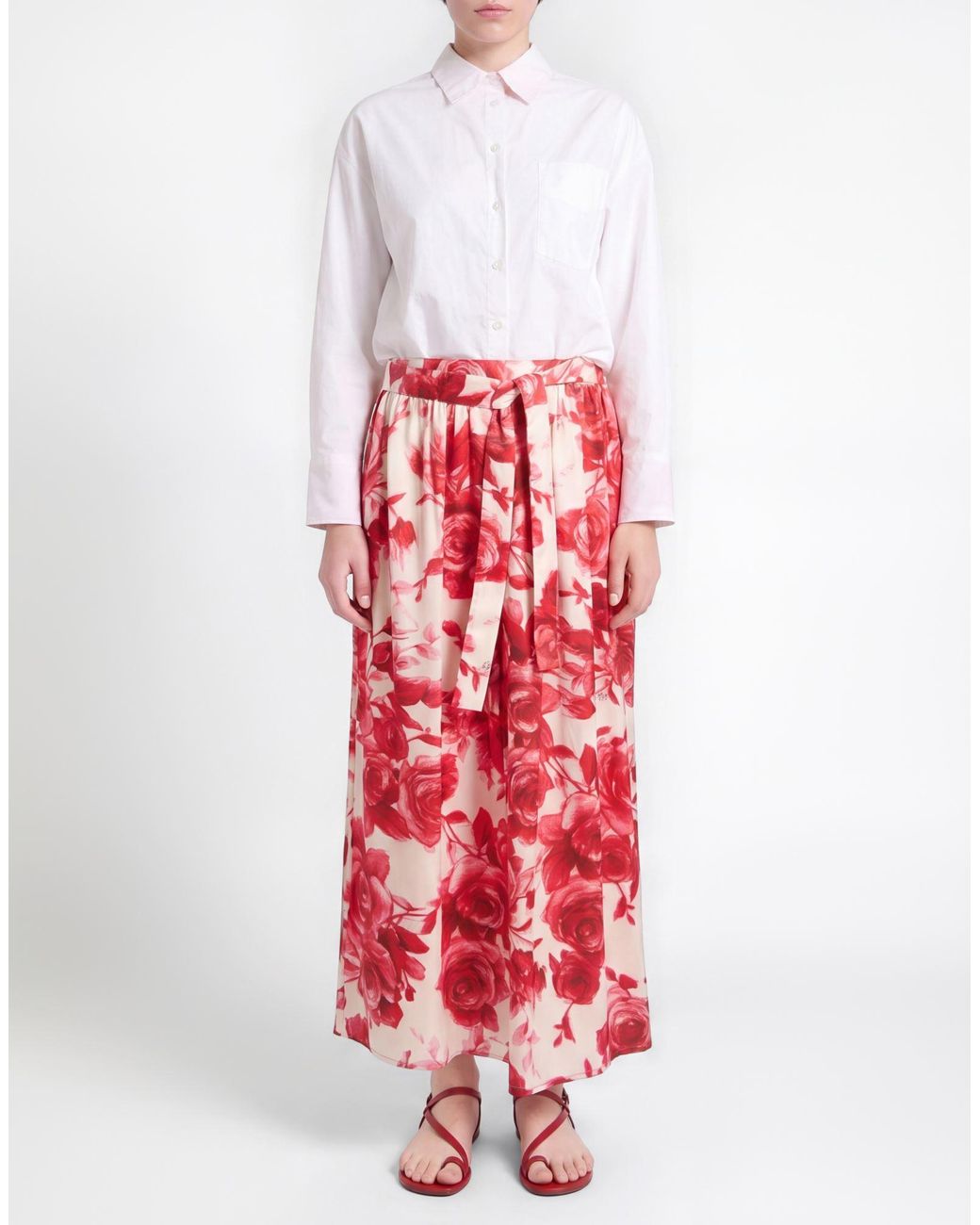 Blugirl Blumarine Red Maxi Dress Polyester, Elastane