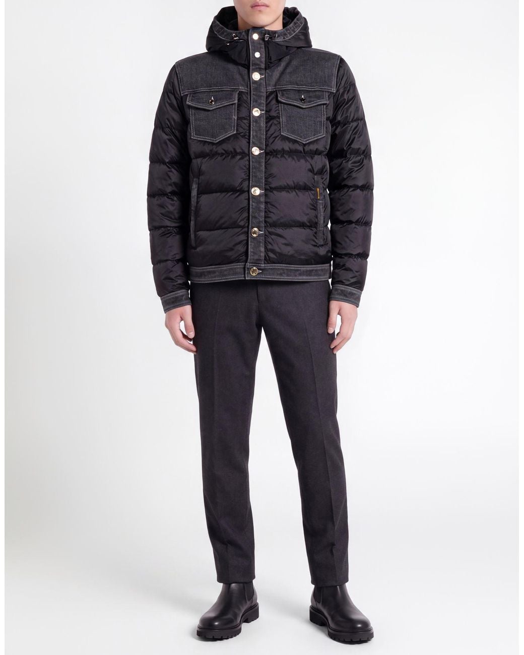 Moorer Black Puffer Polyamide, Cotton, Elastane for men