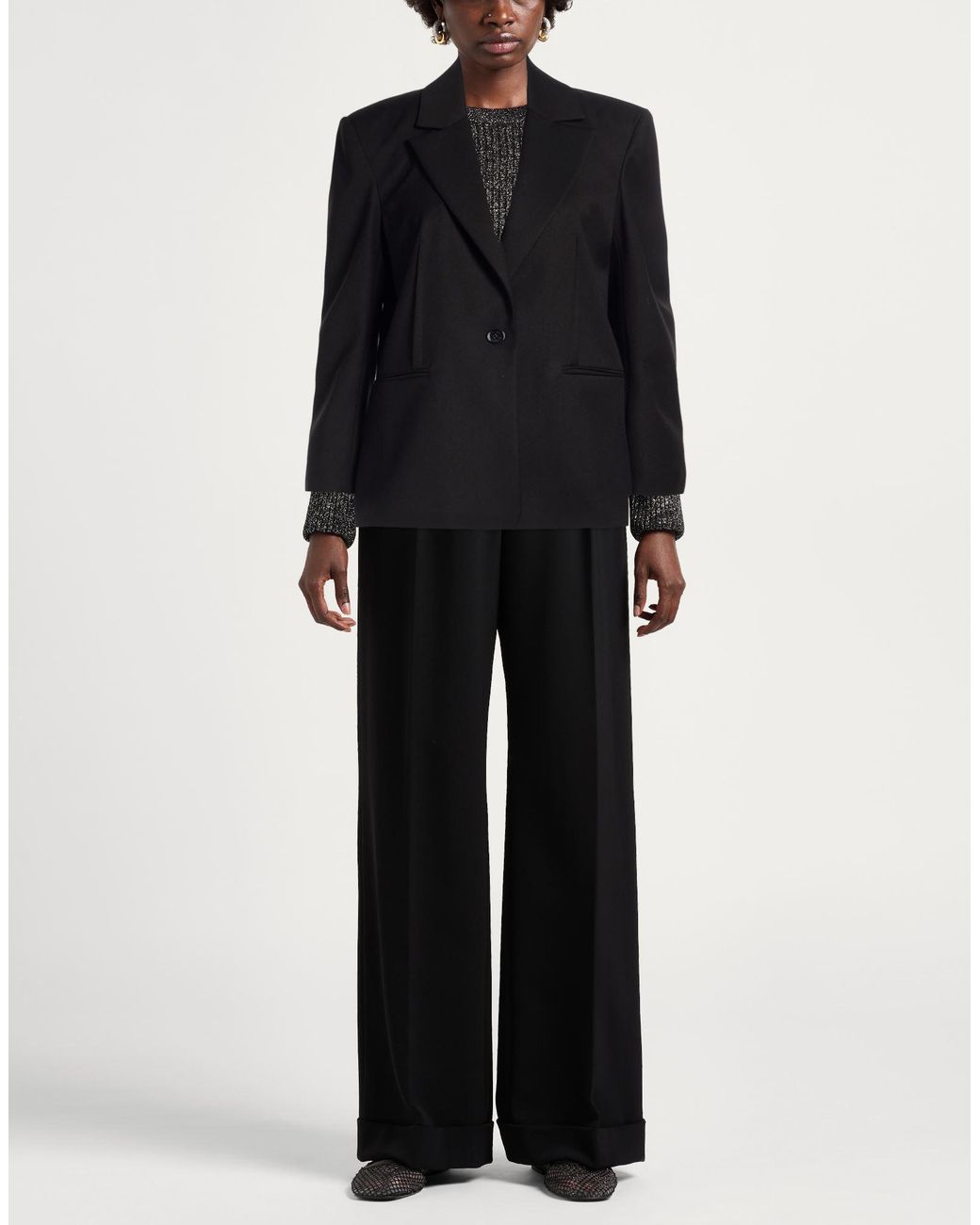 Patrizia Pepe Black Blazer Polyester, Viscose, Elastane