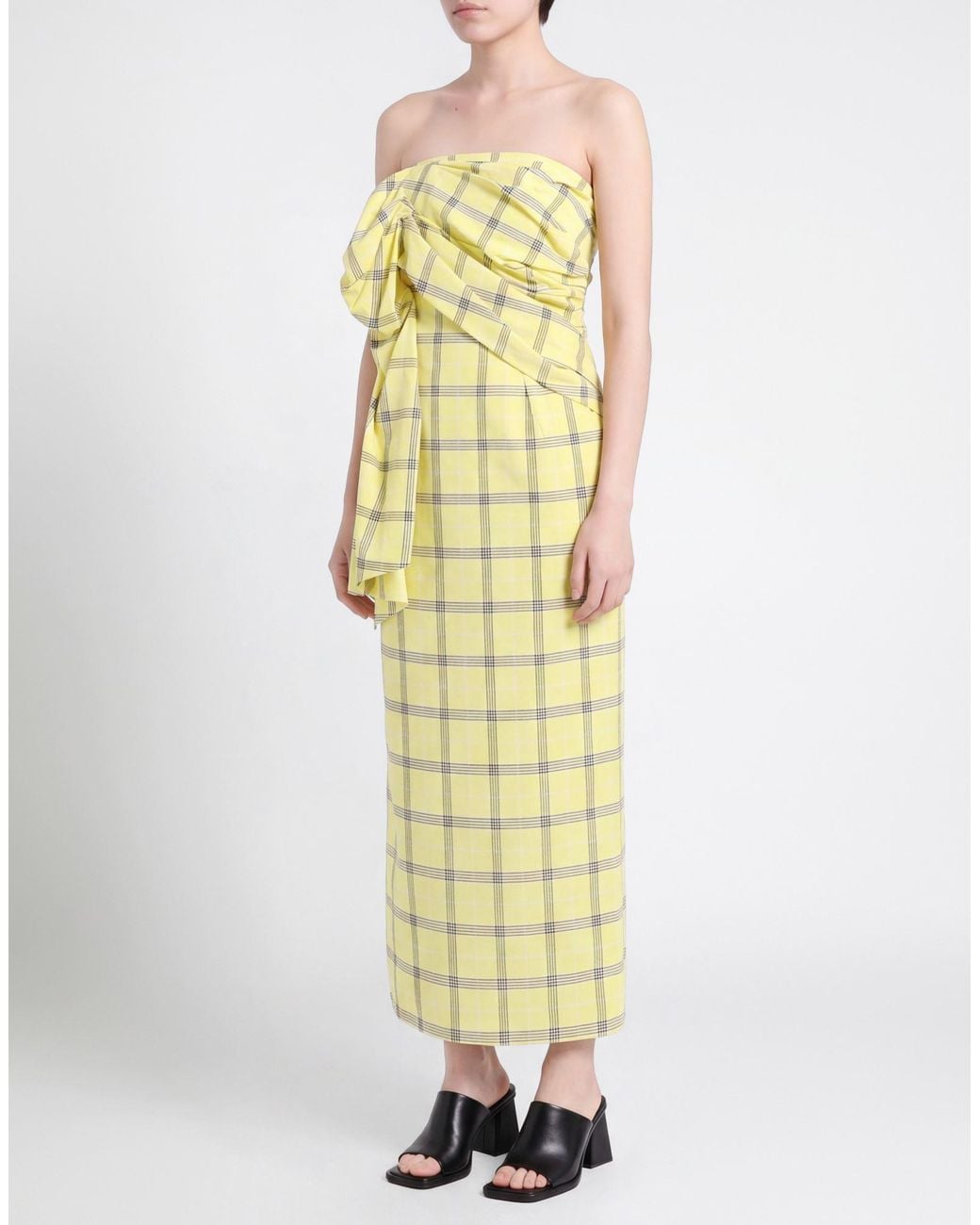MSGM Yellow Maxi Dress Cotton, Polyester