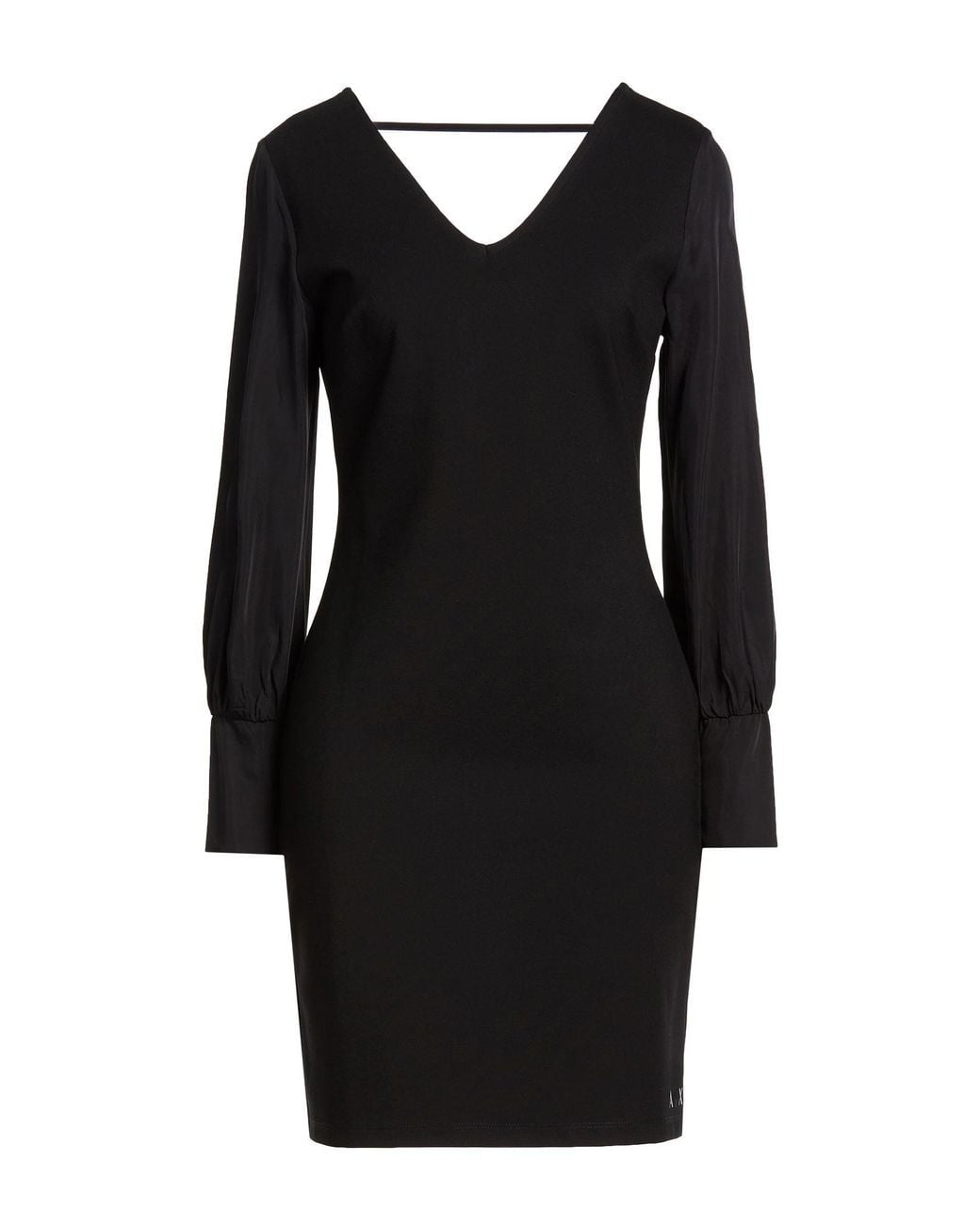 ARMANI EXCHANGE Black Mini Dress Viscose, Polyamide, Elastane