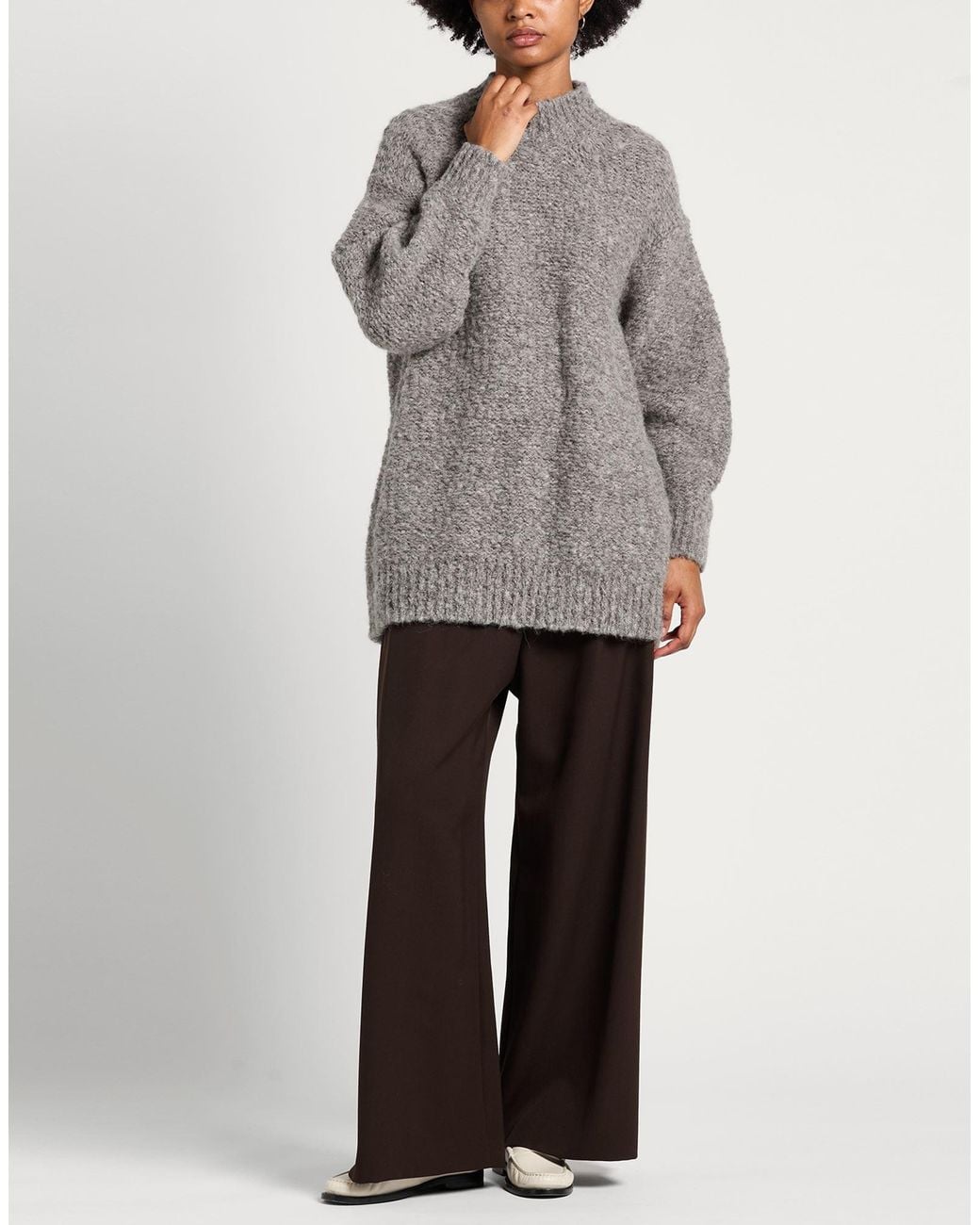 Isabel Marant Gray Turtleneck Alpaca Wool, Polyamide