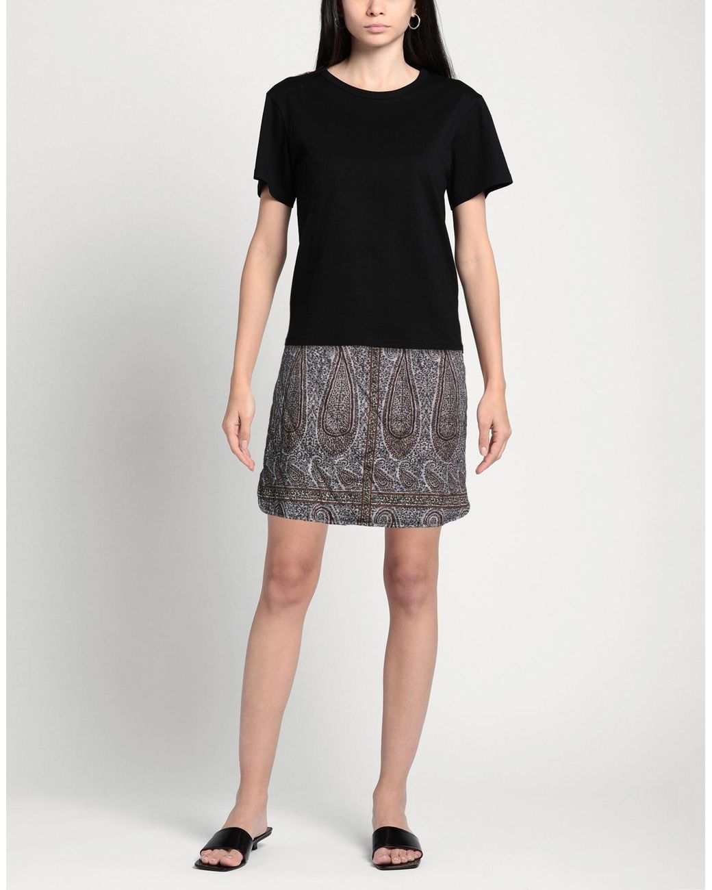 Antik Batik Gray Mini Skirt Cotton