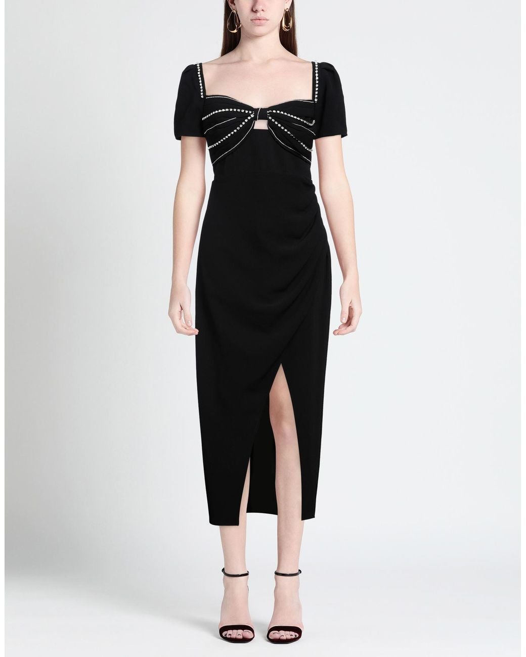 Self-Portrait Black Midi Dress