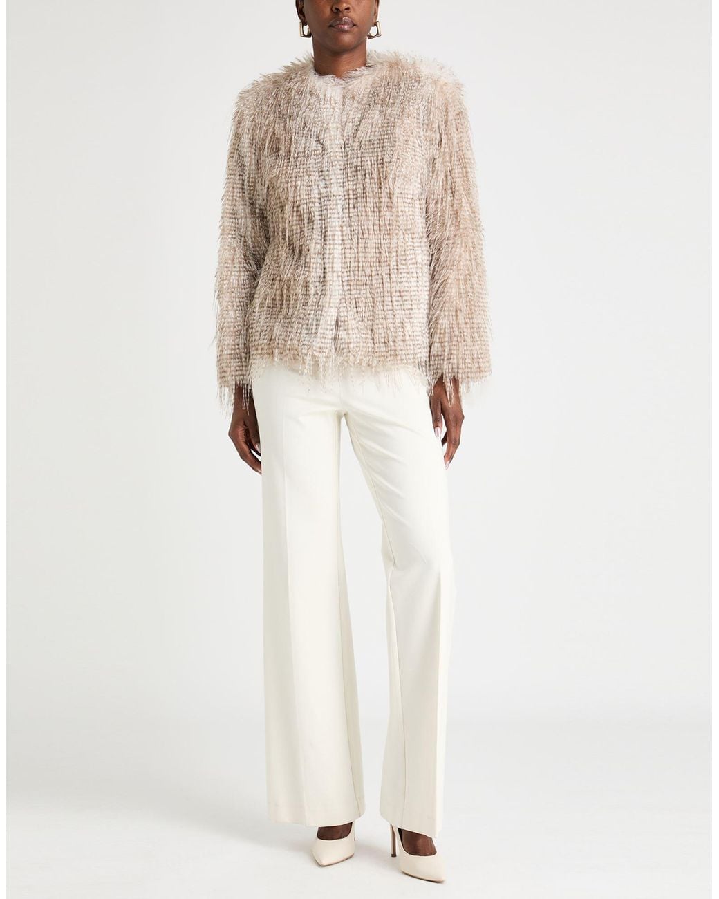 Twinset Natural Shearling & Teddy