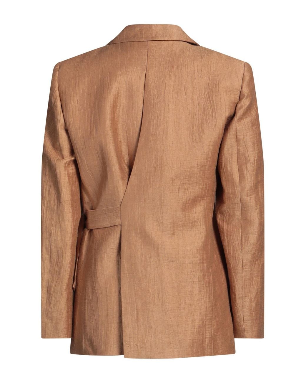Maje Brown Camel Blazer Linen, Polyamide