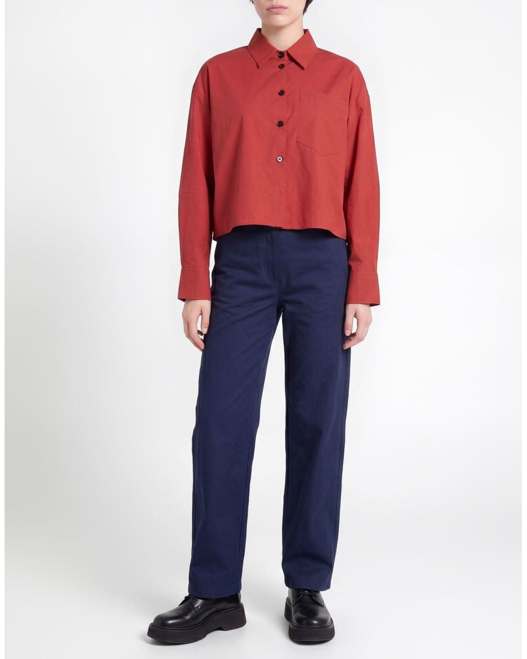 Antonelli Red Shirt Cotton, Elastane