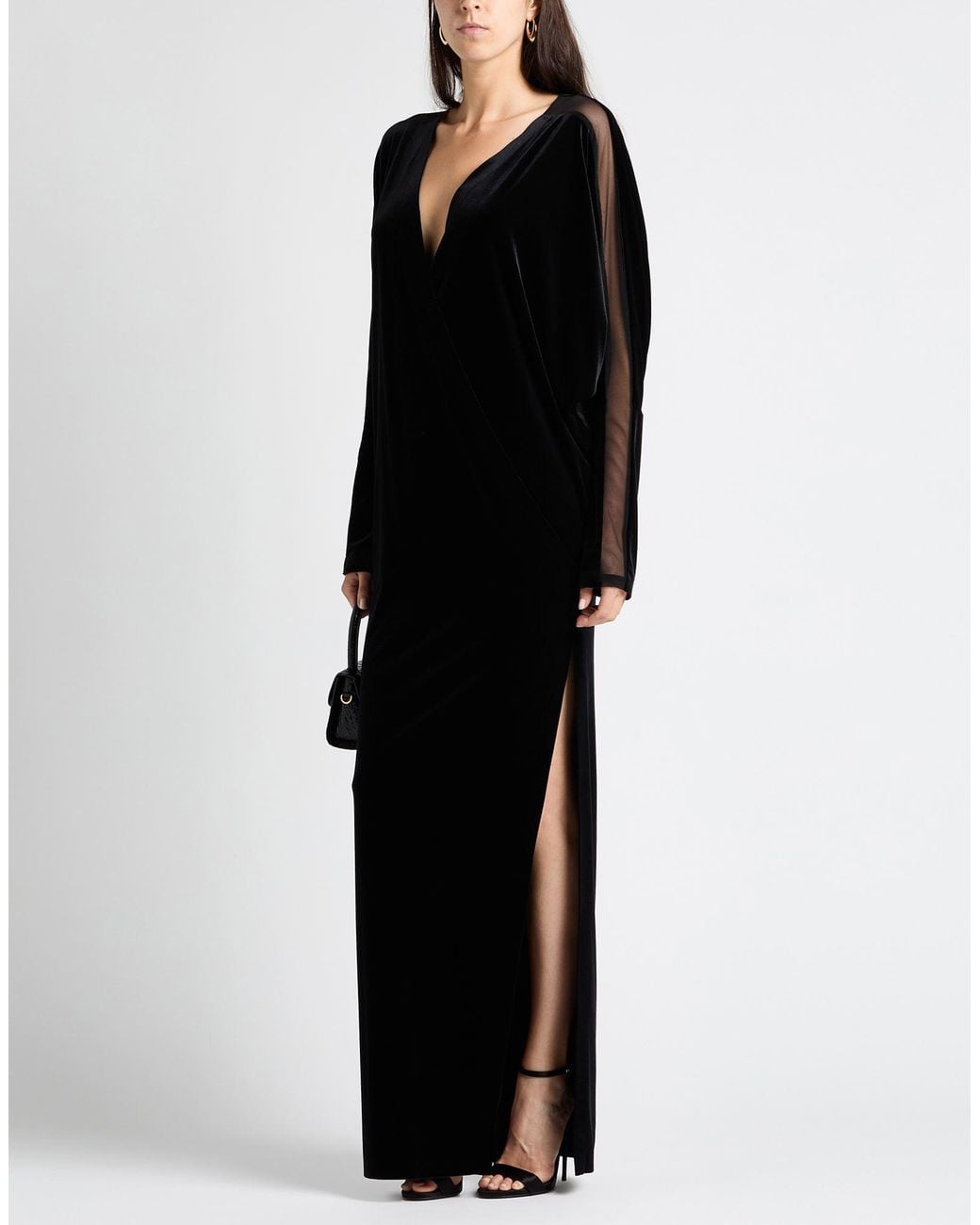 Norma Kamali Black Maxi Dress Polyester, Elastane, Nylon