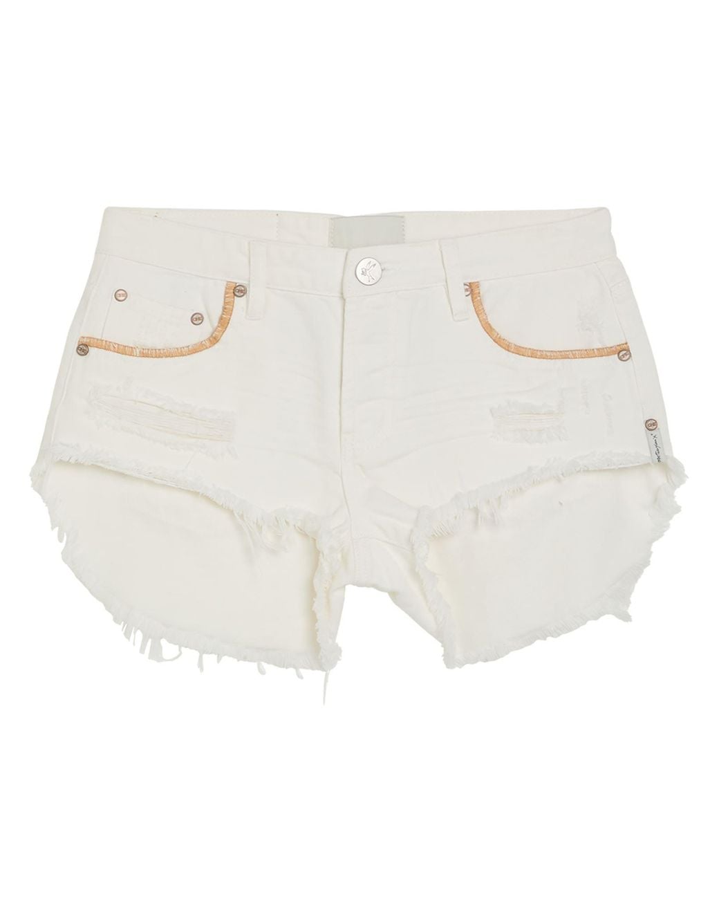 One Teaspoon White Denim Shorts