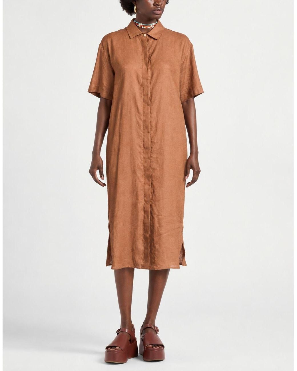 Gran Sasso Brown Midi Dress
