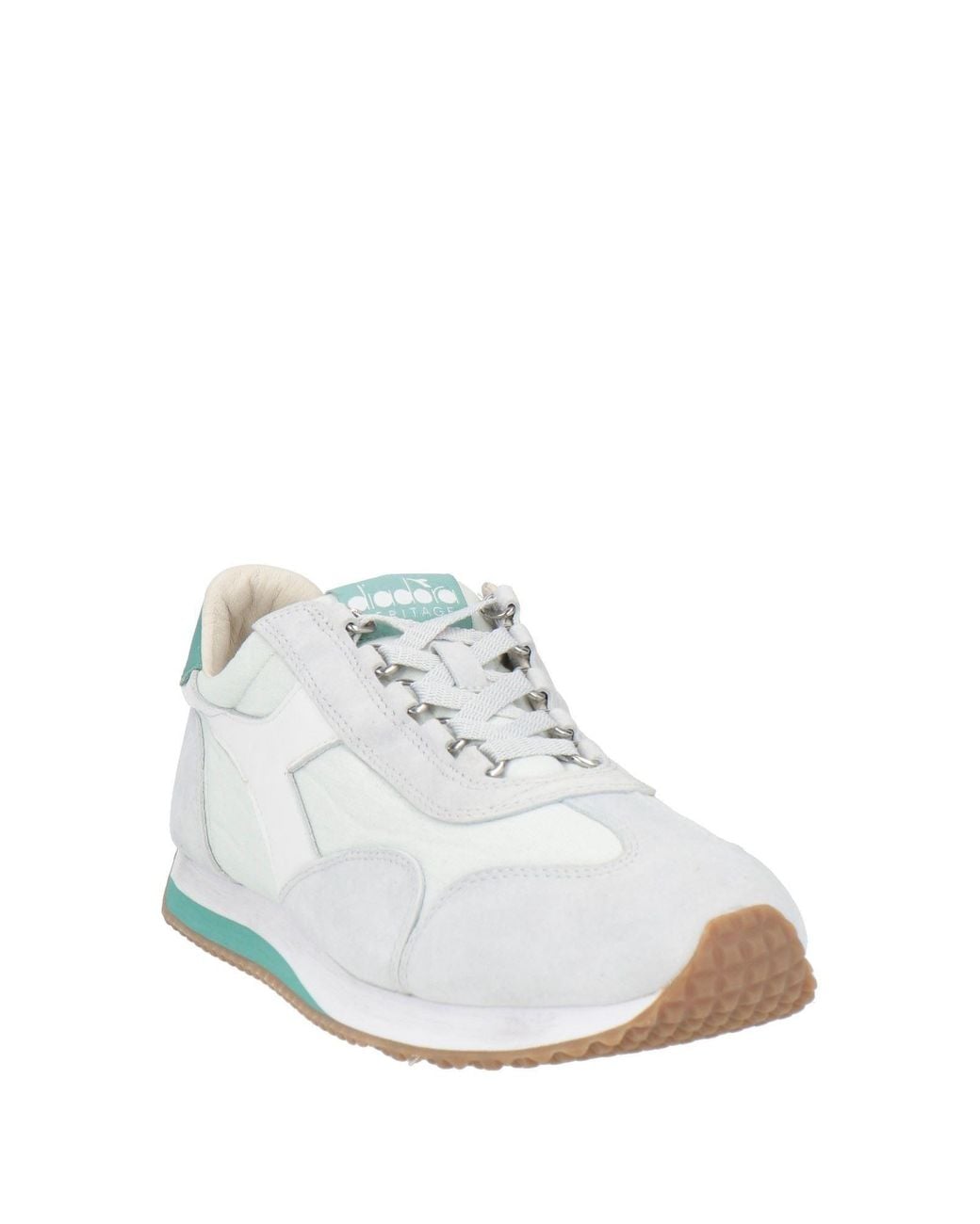 Diadora White Sneakers Textile Fibers, Leather