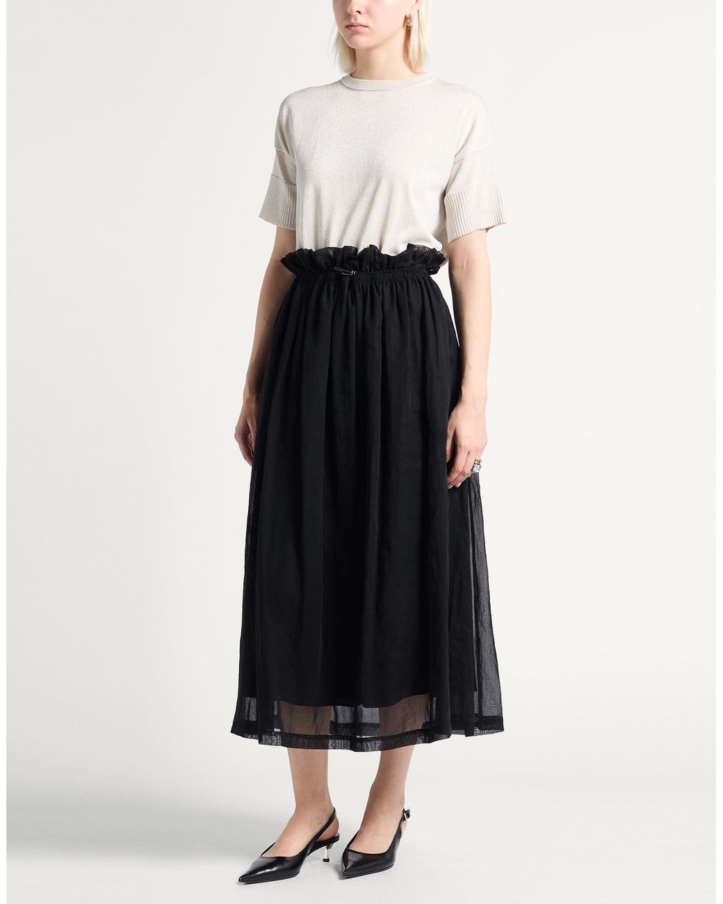 Brunello Cucinelli Black Midi Skirt