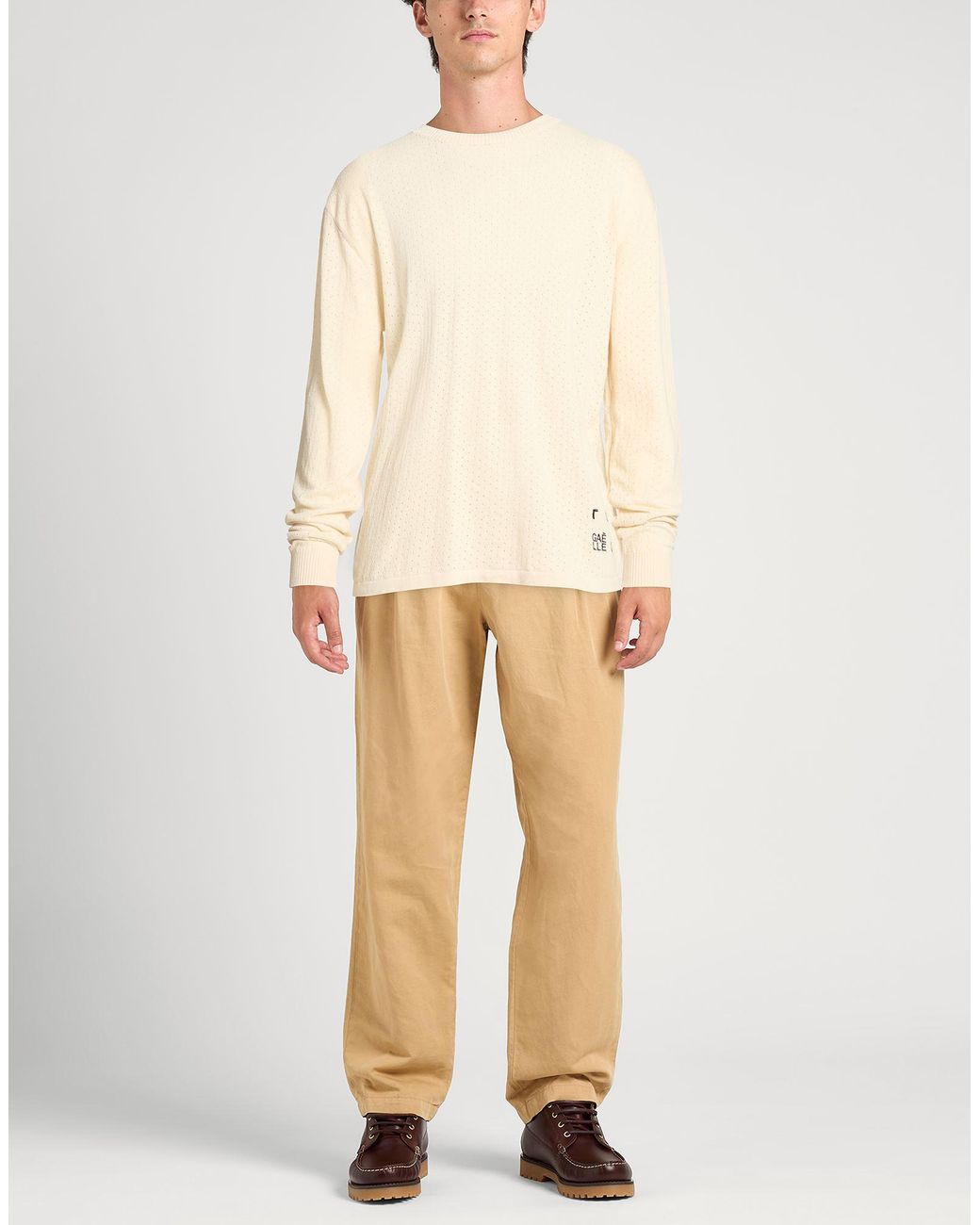 Gaelle Paris White Sweater Cotton for men