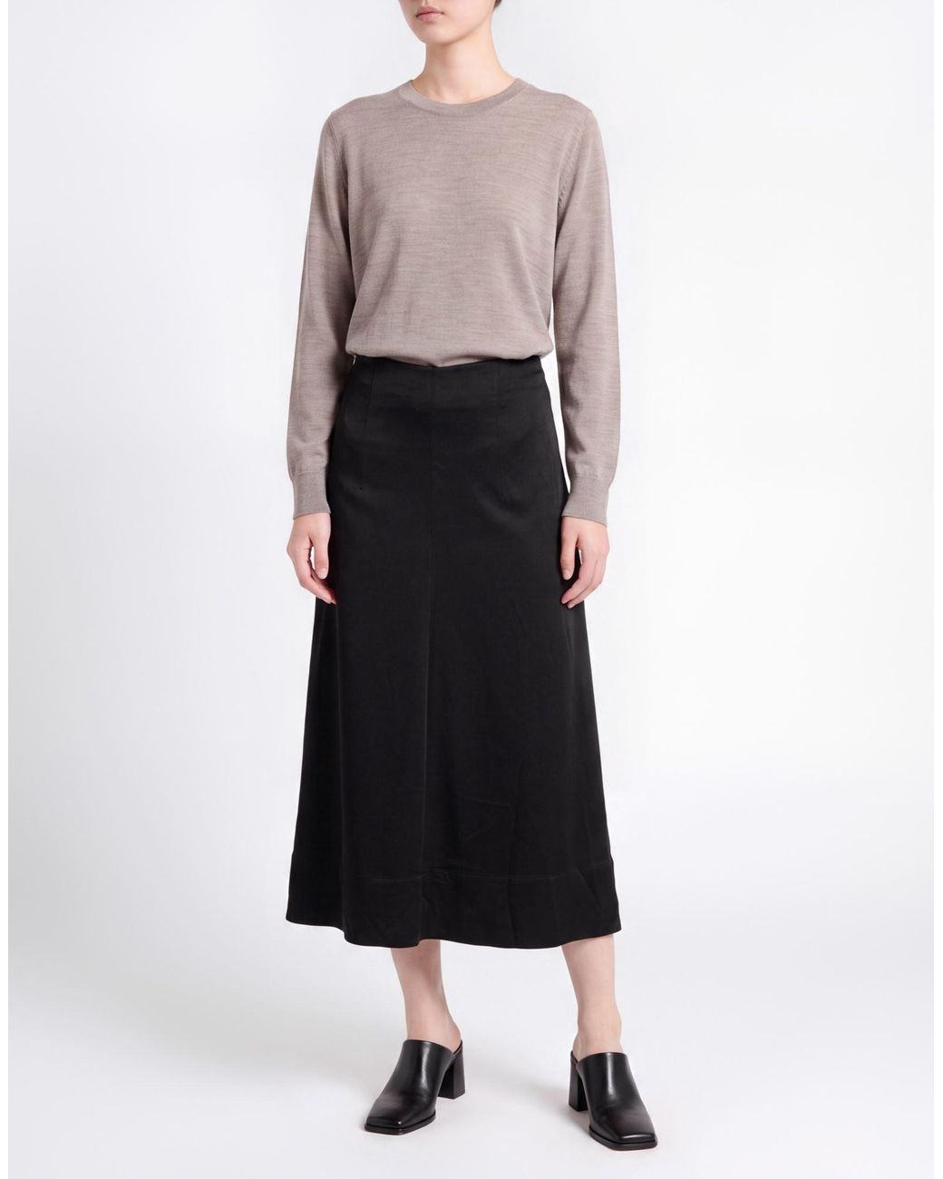 Lanvin Black Midi Skirt Acetate, Viscose