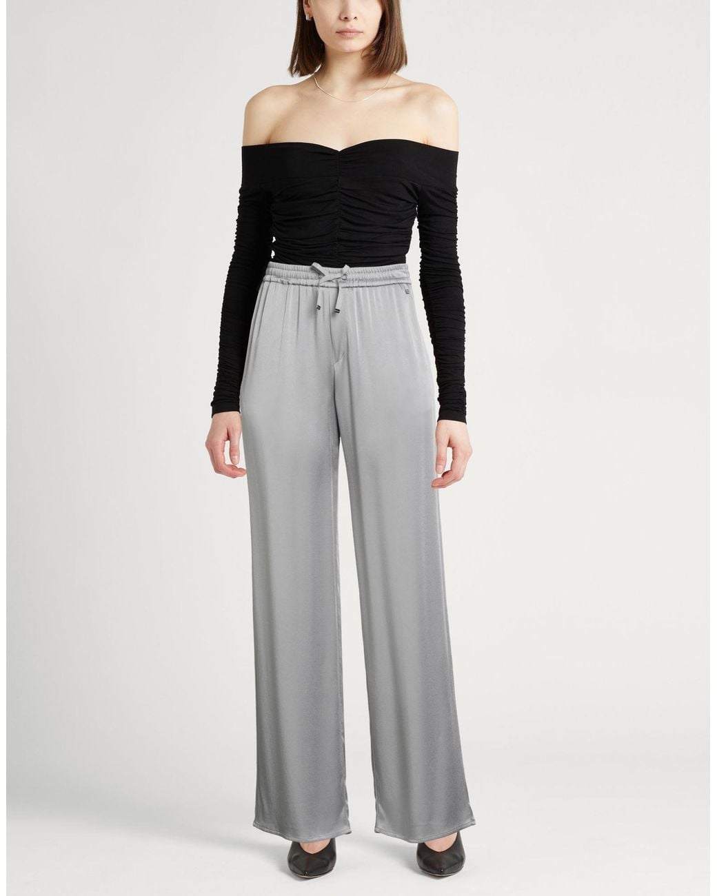 Herno Gray Pants Acetate, Viscose, Cotton, Polyester