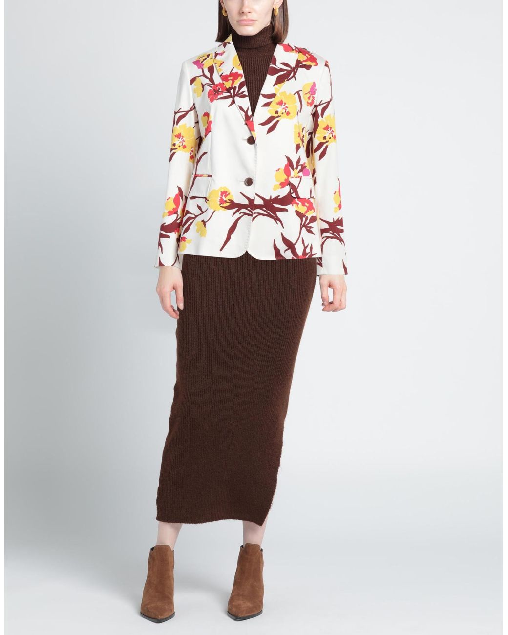Max Mara White Blazer Cotton, Elastane