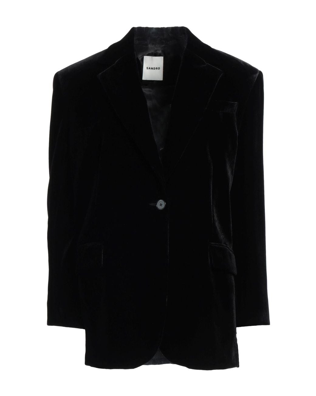 Sandro Black Blazer Viscose, Polyamide